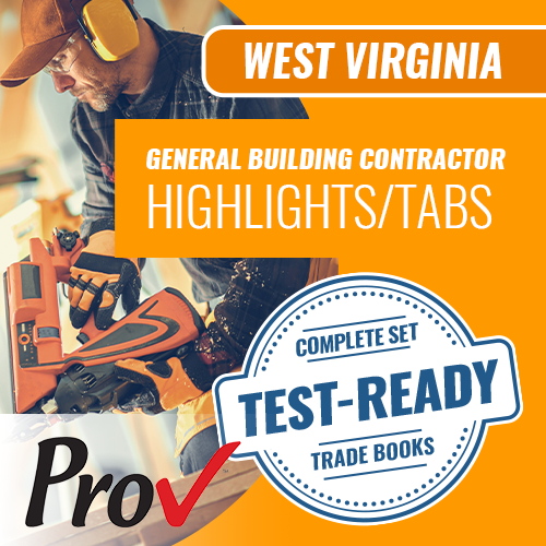 West Virginia General Building Contractor Book Package - Highlighted and Tabbed (Prov)