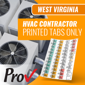 West Virginia HVAC Contractor Exam; Pre-Printed Tabs (Prov)