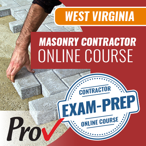 West Virginia Masonry Contractor - Online Exam Prep Course (Prov)