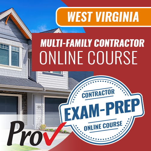 West Virginia Multi-Family Contractor Online Course by 1 Exam Prep
