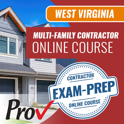 West Virginia Multi-Family Contractor - Online Exam Prep Course (Prov)