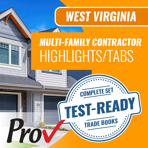 West Virginia Multi-Family Contractor Book Package - Highlighted and Tabbed (Prov)