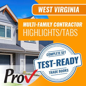 West Virginia Multi-Family Contractor Exam Book Package - Highlighted and Tabbed (Prov)