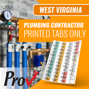 West Virginia Plumbing Contractor Exam; Pre-Printed Tabs (Prov)