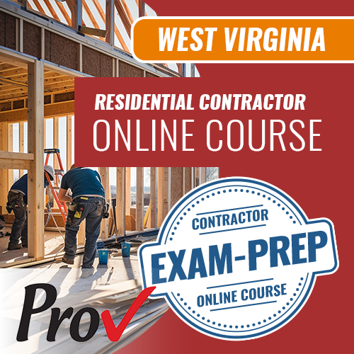West Virginia Residential Contractor Online Course by 1 Exam Prep