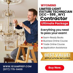 Wyoming Limited Light Fixture Technician (ICC - 599_WY) Ultimate Exam Prep Rental Package