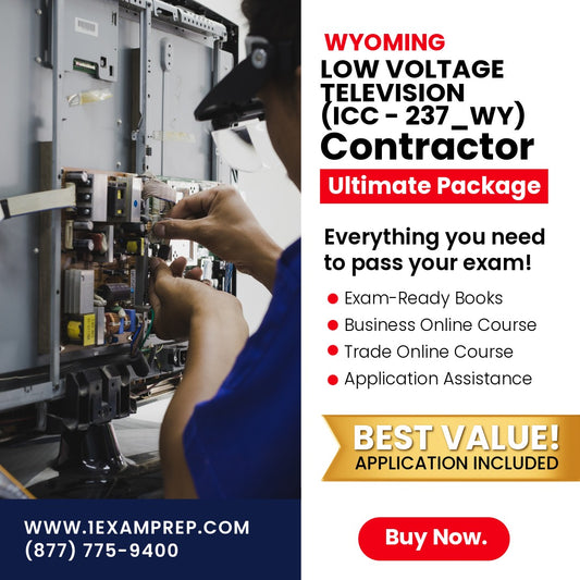 Wyoming Low Voltage Television Technician (ICC - 237_WY) Ultimate Exam Prep Rental Package