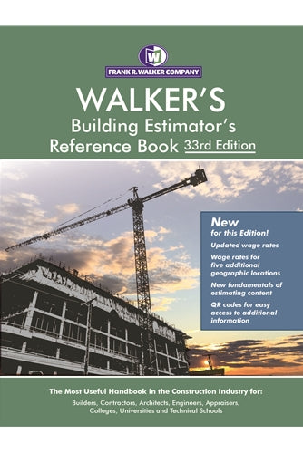 Walker's, Building Estimator's Reference Book, 33rd Edition, 2024; Highlighted & Tabbed