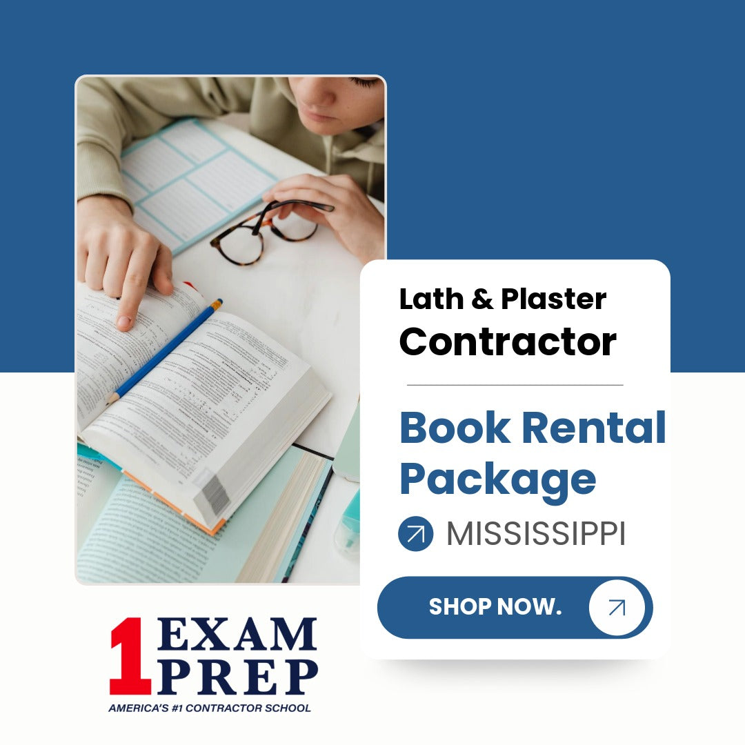 Mississippi Lath & Plaster Contractor Exam Book Rental Package