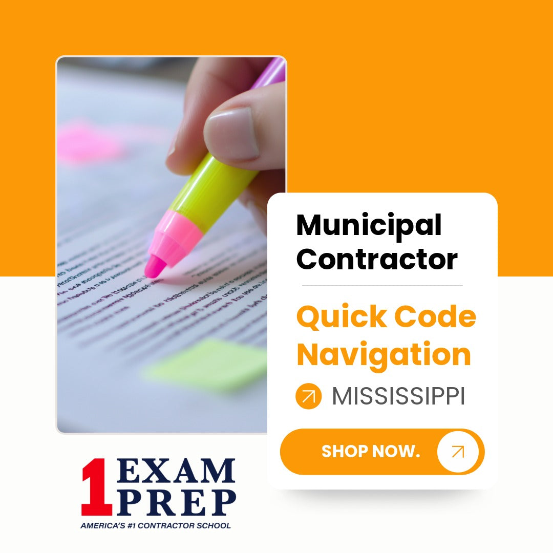 Mississippi Municipal Contractor Exam Quick Code Navigation
