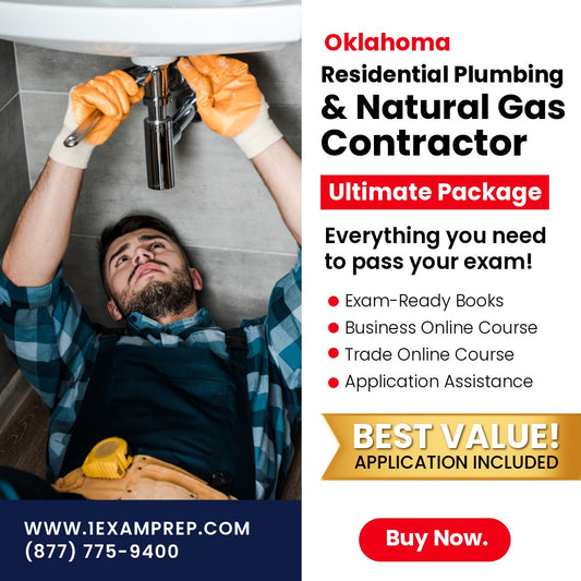 Oklahoma Residential Plumbing and Natural Gas Contractor Ultimate Exam Prep Rental Package
