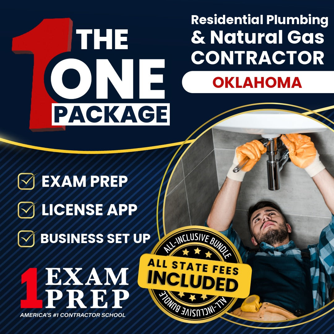 The 1 Package: All-Inclusive Oklahoma Residential Plumbing and Natural Gas Contractor Exam, Licensing & Business Setup Solution