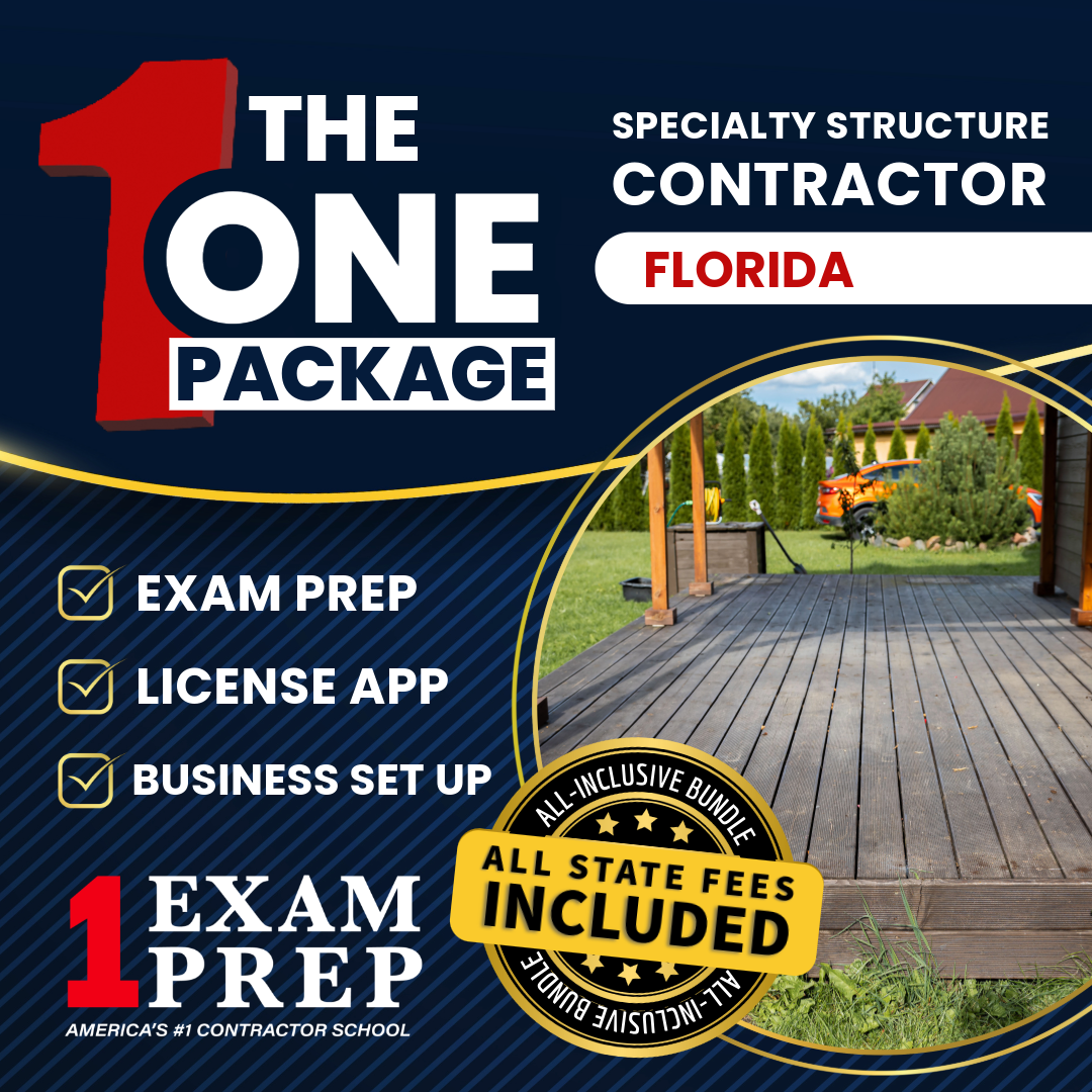 The 1 Package: All-Inclusive Florida Specialty Structure Contractor Exam, Licensing & Business Setup Solution