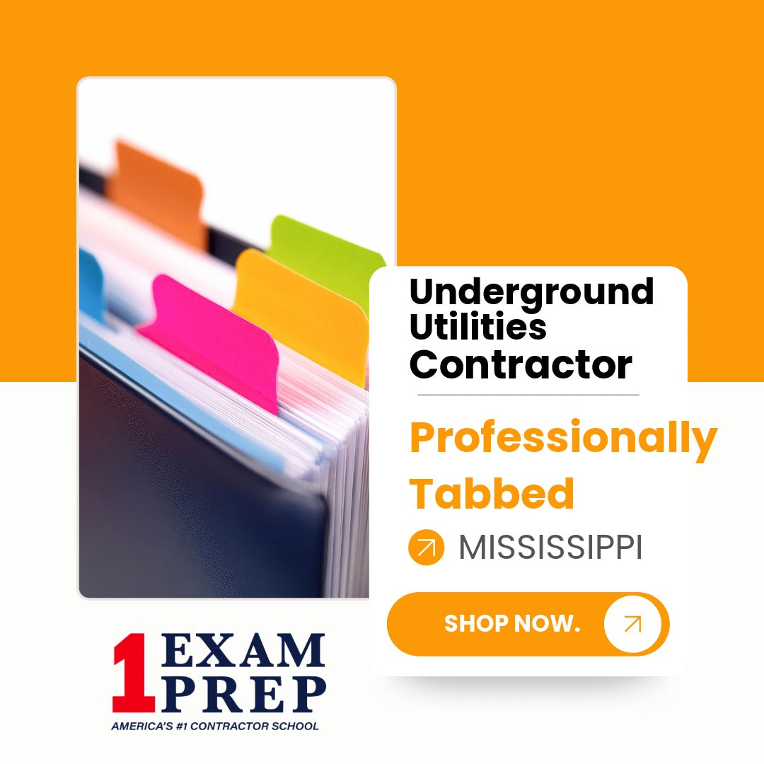 Mississippi Underground Utilities Contractor Exam Professionally Tabbed