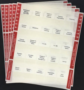 Pre printed tabs for Tennessee Residential Contractor