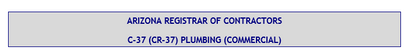 Paquete de libro de examen para contratista de plomería (comercial) Arizona C-37 (CR-37)