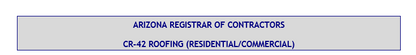 Paquete de libro de examen para contratista de techos (residencial/comercial) Arizona CR-42