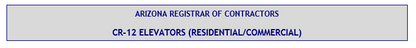 Paquete de libro de examen para contratista de ascensores CR-12 de Arizona (residencial/comercial)
