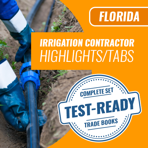 Florida Irrigation Contractor Exam Complete Book Set - Trade Books - Highlighted & Tabbed