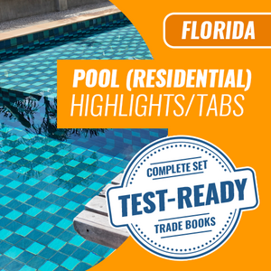 Florida Residential Pool Contractor Exam Complete Book Set - Trade Books - Highlighted & Tabbed