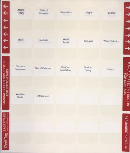 Examen de contratista de piscinas comerciales de Florida; Pestañas y aspectos destacados preimpresos