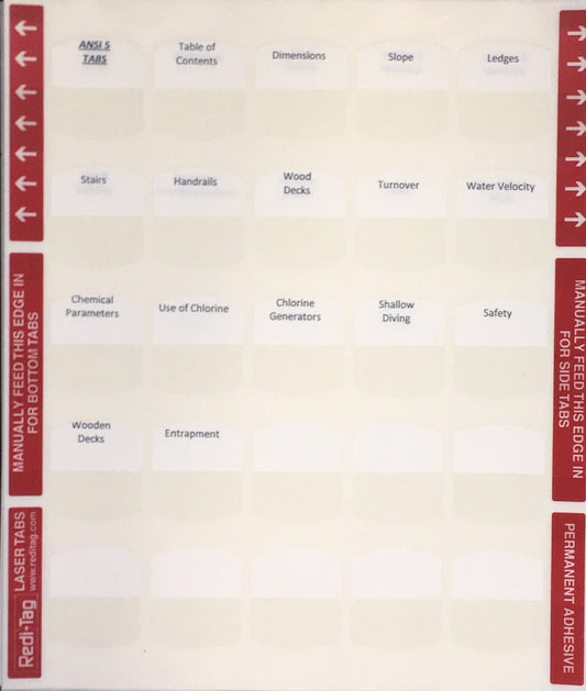 Examen de contratista de piscinas comerciales de Florida; Pestañas y aspectos destacados preimpresos