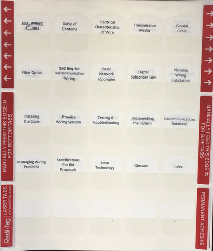 Examen de contratista eléctrico ilimitado de Florida; Pestañas preimpresas (solo pestañas)