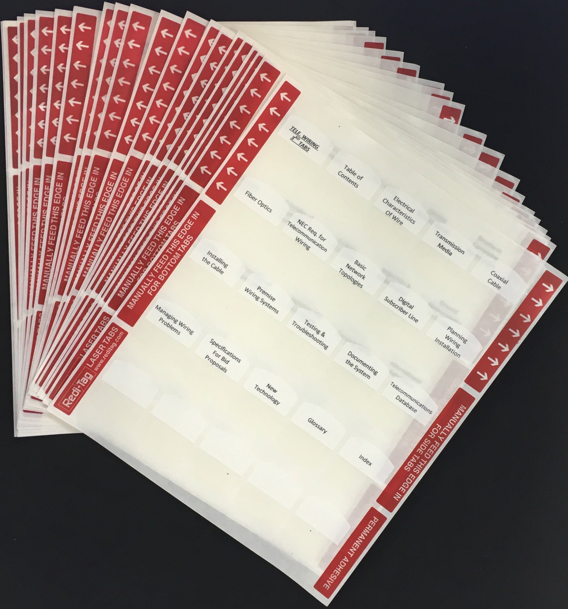 Pre-printed Tabs for Florida State Unlimited Electrical Contractors Trade Book Package; Tabs Only