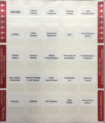 Examen de contratista residencial de Florida; Pestañas preimpresas (solo pestañas)