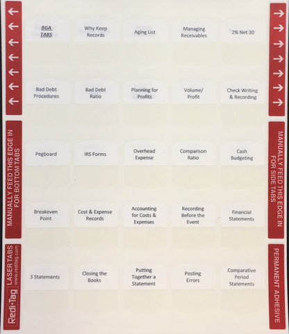 Examen de Negocios y Finanzas de Florida; Pestañas preimpresas (solo pestañas)