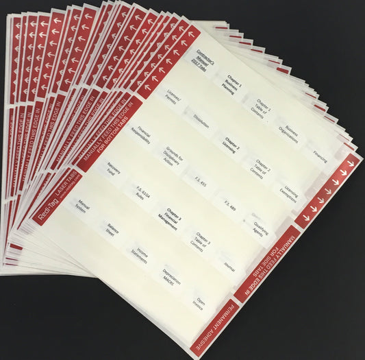 Pre-printed Tabs and Highlights for Florida State General Contractor Book Package