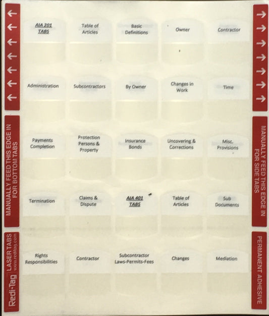 Examen de Negocios y Finanzas de Florida; Pestañas y aspectos destacados preimpresos