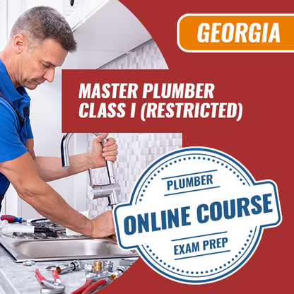 GEORGIA MASTER PLUMBER CLASS I (RESTRICTED) EXAM PREP COURSE