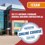 Preparación para el examen de contratista general de construcción (A) estándar nacional ICC F11 [solo curso en línea]
