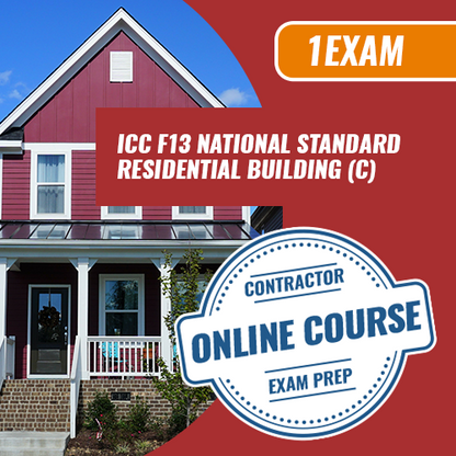 ICC F13 National Standard Residential Building Contractor (C) Exam Prep Package