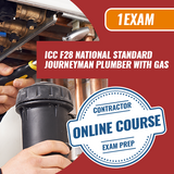 ICC F28 National Standard Journeyman Plumber with Gas Exam Prep Package