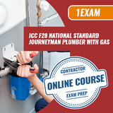 Plomero oficial estándar nacional ICC F28 con preparación para el examen de gas [solo curso en línea]