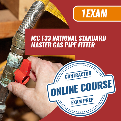 Paquete de preparación para el examen de instalador de tuberías de gas maestro estándar nacional ICC F33