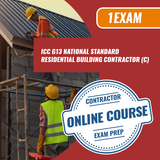 Preparación para el examen de contratista de edificios residenciales (C) estándar nacional ICC G13 [solo curso en línea]