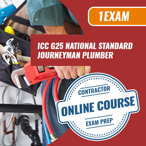 ICC G25 National Standard Journeyman Plumber Exam Prep Package