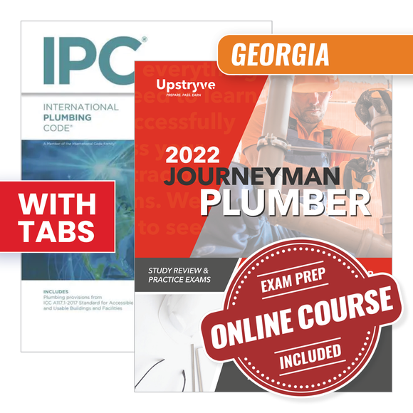 Georgia Journeyman Plumber Study Guide with 2021 International Plumbing Code and Tabs