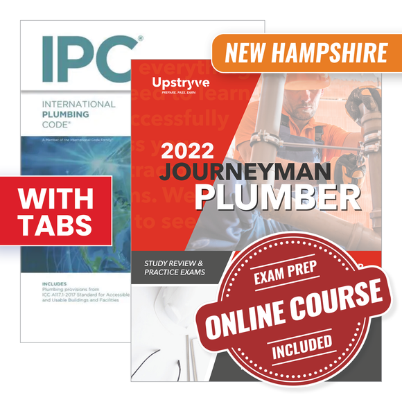 New Hampshire Journeyman Plumber Study Guide with 2021 International Plumbing Code and Tabs