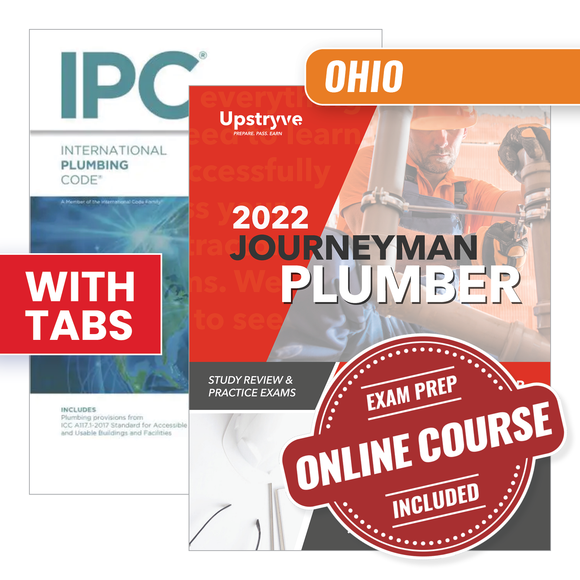 Ohio Journeyman Plumber Study Guide with 2021 International Plumbing Code and Tabs
