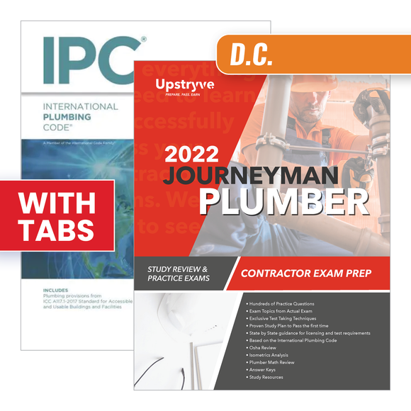 Washington D.C. Journeyman Plumber Study Guide with 2021 International Plumbing Code and Tabs