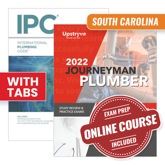 South Carolina Journeyman Plumber Study Guide with 2021 International Plumbing Code and Tabs