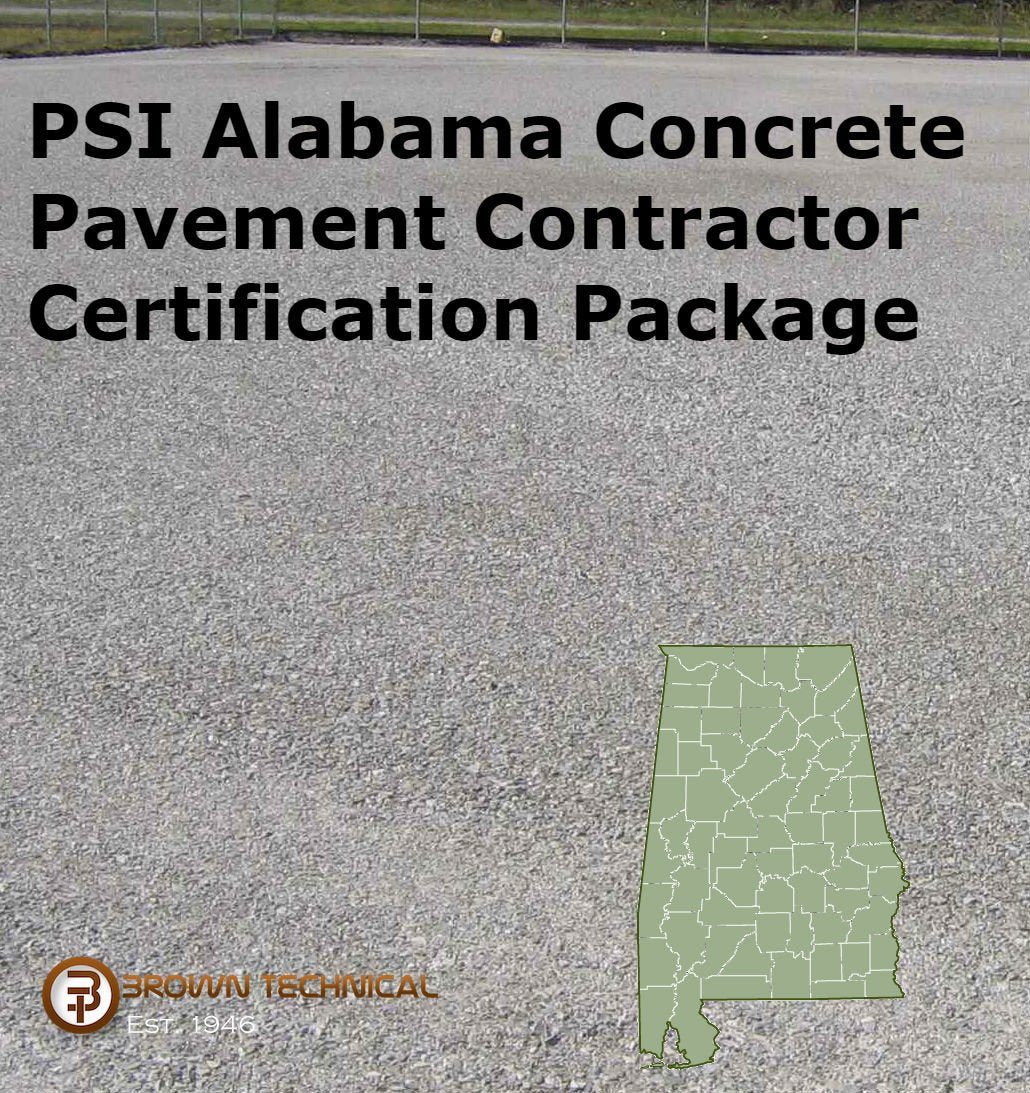 PSI Alabama Concrete Pavement Contractor Certification Package