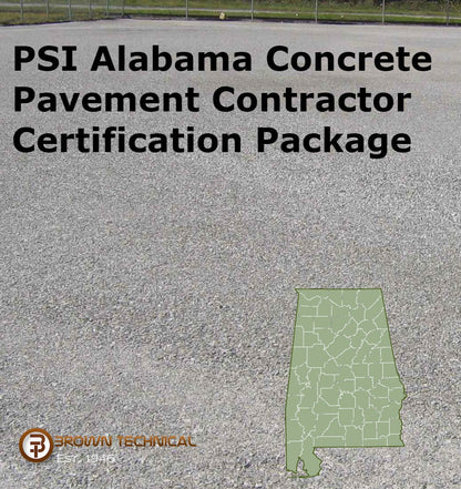 PSI Alabama Concrete Pavement Contractor Certification Package