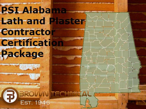 PSI Alabama Lath and Plaster Contractor Certification Package