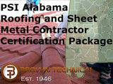 PSI Alabama Roofing and Sheet Metal Contractor Certification Package