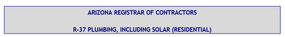 Plomería Arizona R-37, incluido el paquete de libro de examen para contratista solar (residencial)